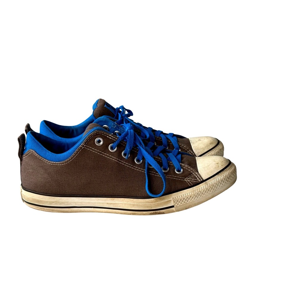 Converse All Star Mens 11 Low Top Brown Canvas Blue Lining Sneakers Shoes